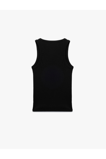 Koton Cotton Camisole Slim Fit U Neck Beading Embroidered Ribbed Tank Top