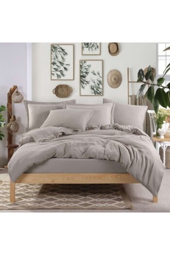 Hobby Premium Luxury Bed Linen Set, Muslin and Satin Cotton, Duvet Cover 200x220cm, Cappuccino