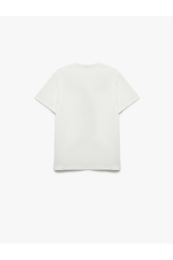 Koton Cotton Short Sleeve Crew Neck Button Basic School T-Shirt