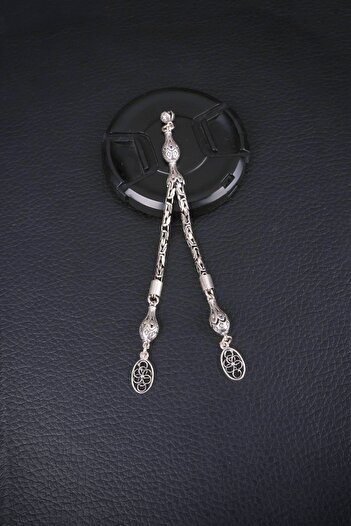 ENCİLİ SİLVER Lanț dublu din argint 925 cu lanț King Venus Tassel Tasbih