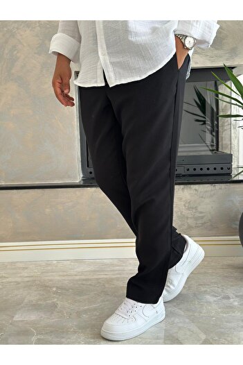 ECARTS Men's Regular Fit Premium Chino Trousers Black Eca013