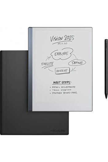 remarkable Tableta ePaper reMarkable 2 cu husa Book Folio, Marker Plus pen si Marker tips incluse, argintiu