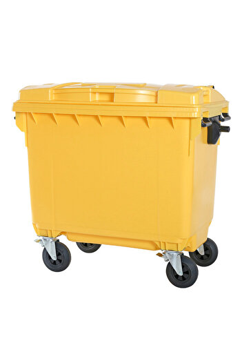ideal STORE idealStore EcoPub Professional Container, Flat Lid, 360 Rotation Wheels, Virgin Plastic, Zinc Metal