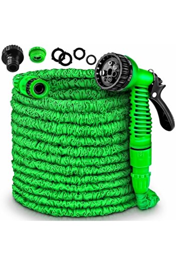 stuffix Flexible garden hose with 8 functions, extendable up to 60 m, includes accessories, green