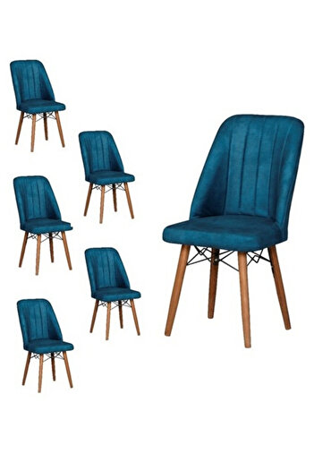 Desire Set Scaune Berlin, 6 buc Package, dining, bucatarie, tapitate cu material textil, picioare lemn