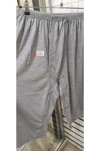 Ceylanoğlu 021 Men's 3-Piece Gray Cotton Combed Long Pants Knee-Length Sharia (Ottoman) Pants