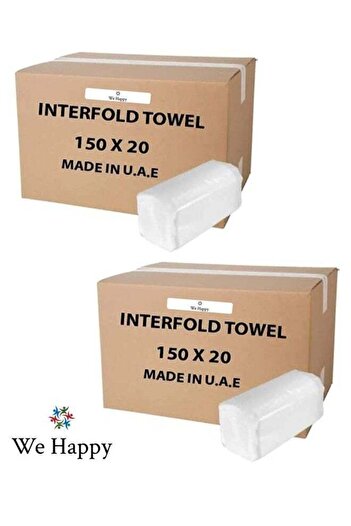 WE HAPPY Best Quality Interfold Tissue Papers Washroom Disposable Hand Towel 6000 PCs