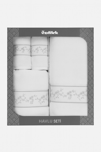 Özdilek Floral Embroidered Guest Bathroom Set