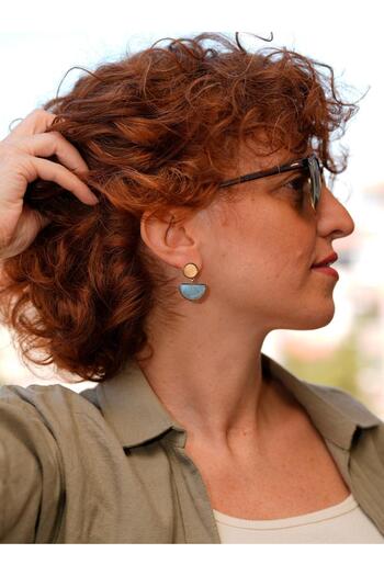 Portakal Esintisi Améthysa Acrylic Stone Dangle Earrings