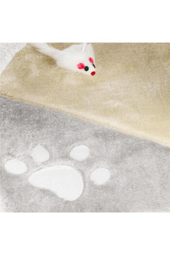 SERSIMO Cat play set, with scratching post, bed, ball, 47cm, cream