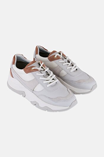 Geox Women D Kristene Lace Up Shoes, Grey