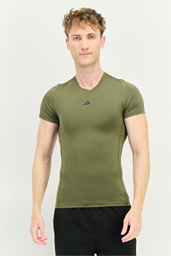 adidas Men Sportswear Fit Short Sleeves Training T-Shirt, Olive