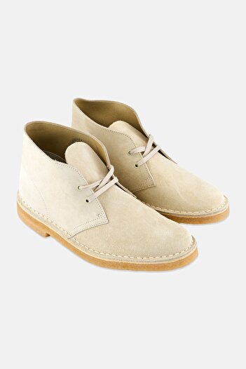 CLARKS Men Wide Desert Boot Lace Up Shoes, Off White