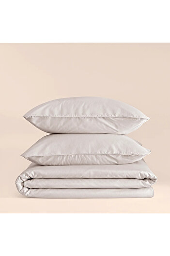 Penelope 100% Cotton Percale Duvet Cover Set 200X220 cm Gray - Pure Series