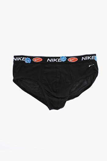 Nike Set Of 3 Stretch Cotton Briefs With Logoed Elastic Band