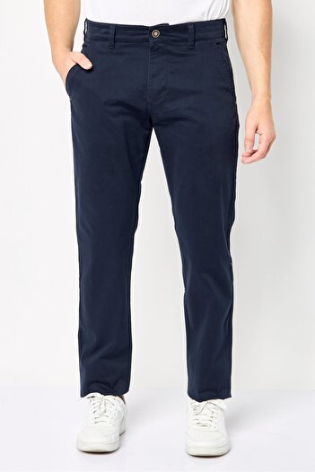 Harmont & Blaine Men Narrow Fit Solid Chino Pants, Navy