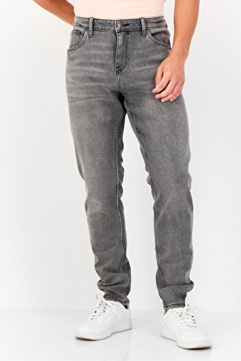 CELIO Men Skinny Fit Wash Stretchable Denim, Dark Grey