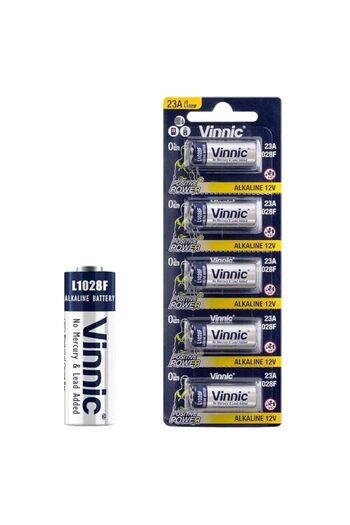 Vinnic 23A Positive Power (L1028F) 12V Alkaline Batteries - 5 Pieces