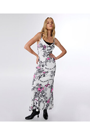 Twist FLORAL DESEN SATEN ELBİSE