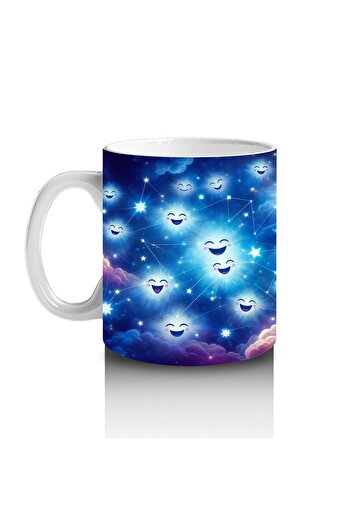 Luluyen Smiling Stars and Galaxy Patterned Mug Cup That Makes Children Love Milk