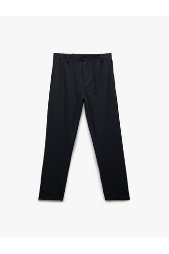 Koton Folded Leg Waist Lace-Up Buttoned Stretchy Slim Fit Pants
