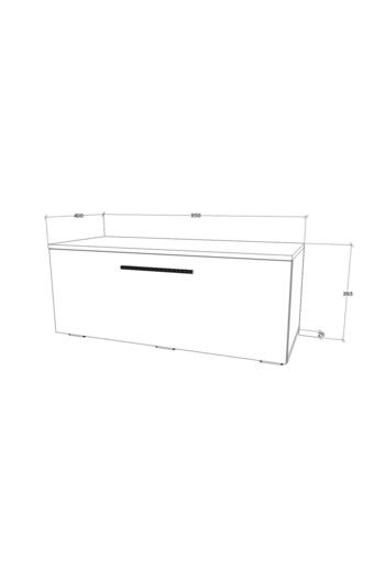 haaus.ro Kos Chest of Drawers, One Door, White/Artisan Oak, 95 x 40 x 39 cm