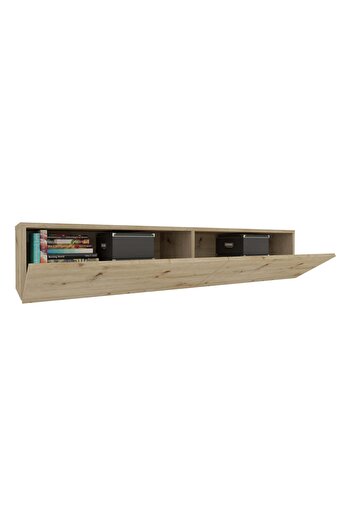 haaus.ro Isla TV Cabinet, 2 Doors, Artisan Oak, 135 x 28 x 25 cm