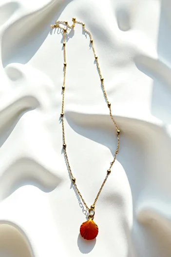 PETEK AKSESUAR Midye Top Chain ​​Long Necklace