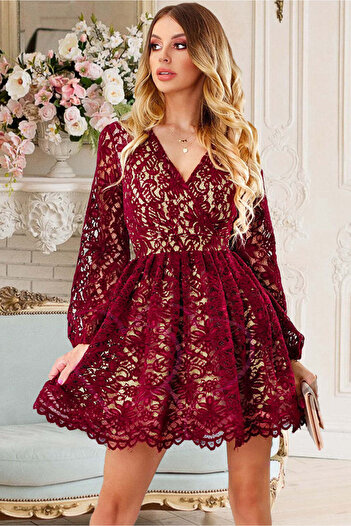 WildFashion Casual dress with fine embroidery and lining S561-81