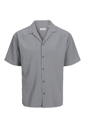 Jack & Jones Чоловіча сіра сорочка Jjpablo Resort Shirt Ss 12269644-Ultimateg