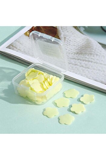 ERA SABUN Yellow 100 Sheets Mini Perfumed Hand Melting Paper Soap Student School Travel Camping Picnic Hand Soap