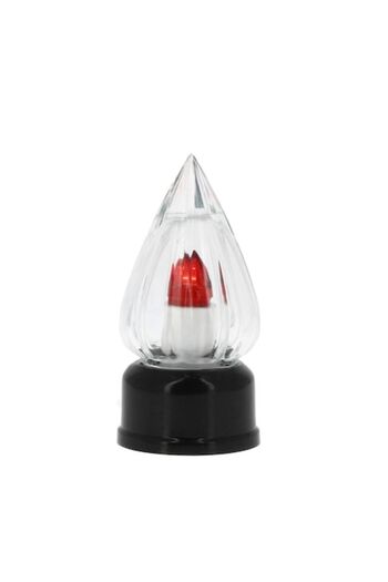 OEM Glass LED Candle Red with 1-Year Duration, 7x14.5 cm