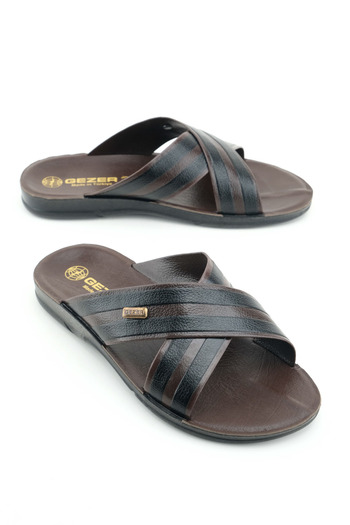 GEZER Men's Summer Pu Sole Artificial Leather Comfortable Sole Home Garden Daily Slippers