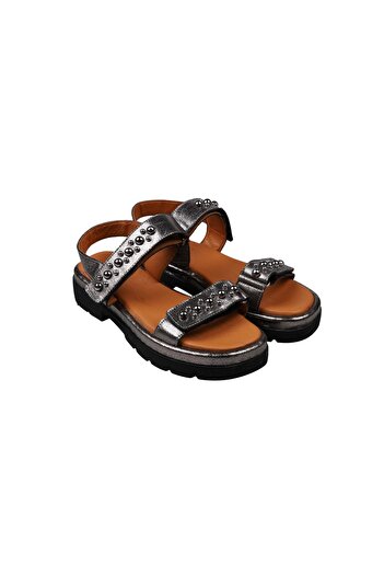 Lady Mia Velvia Trok Detailed Genuine Leather Women's Sandals