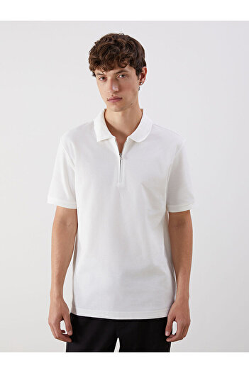 LC Waikiki Ecru Polo Neck Men's T-Shirt