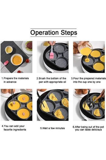 Daladen Frying pan for omelette/eggs with 4 holes, Daladen, Grey