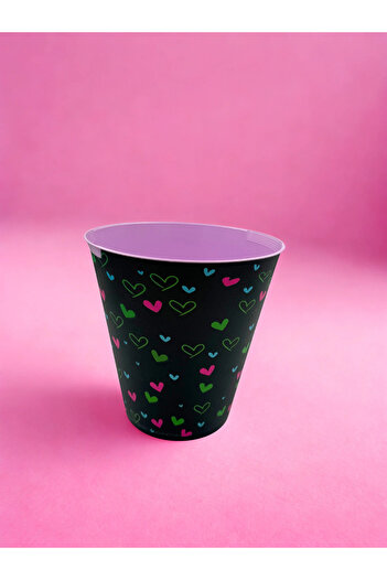 QUTU Q-Bin Hearts Patterned Trash Can