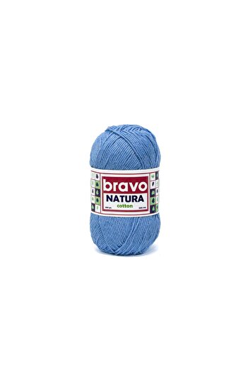 Bravo Natura 100% Κοτόν Νήματα 100 γραμμάρια 200 μέτρα (Κωδικός χρώματος:603)Μπλε