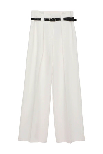 Quzu Ecru Canvas Women's Trousers - 71262