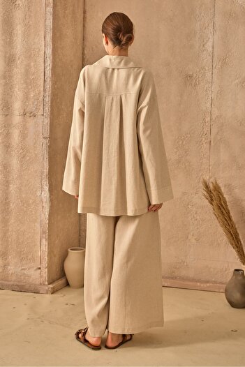 QANU Linen Suit with Trousers Beige