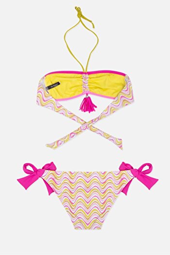 AYYILDIZ 4901 Pink Strapless Girl's Bikini Set