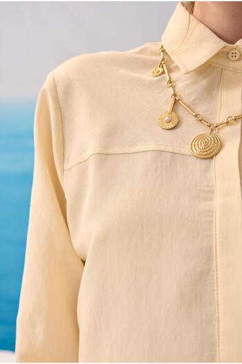 HEQA Robe Verev Striped Shirt Vanilla