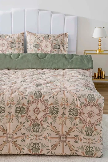 Rivaİstanbul Ethnic Palace Double Sided Daisy Quilted Quilt 200X215 cm