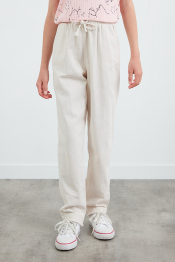 Fulla Moda Elastic Waist Tasseled Trousers