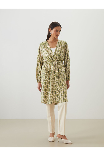 LC Waikiki Lcw Shawl Collar Patterned Oversize Women's Kimono