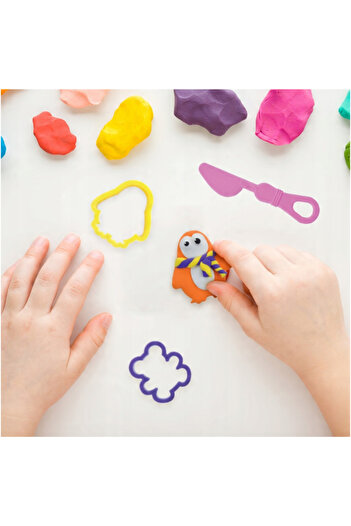 Generic Kiddy Clay children's set 8 pastel plasticines + 6 molds + knife