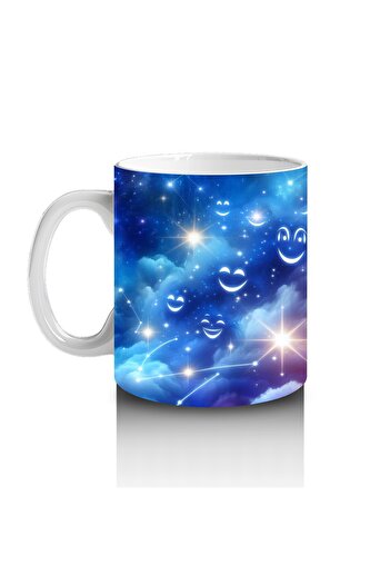Luluyen Galaxy Patterned Mug with Cheerful Face That Makes Children Love Milk