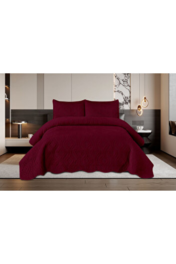 FIONNA.RO 3 Piece Velvet Duvet Cover Set - Burgundy