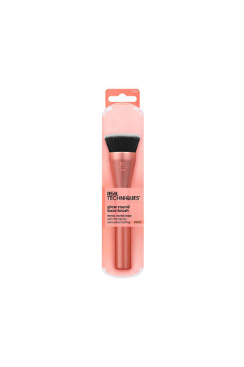 Real Techniques Glow Round Base Makeup Brush, For Liquid & Cream Makeup, Flat Top Foundation 1 Count