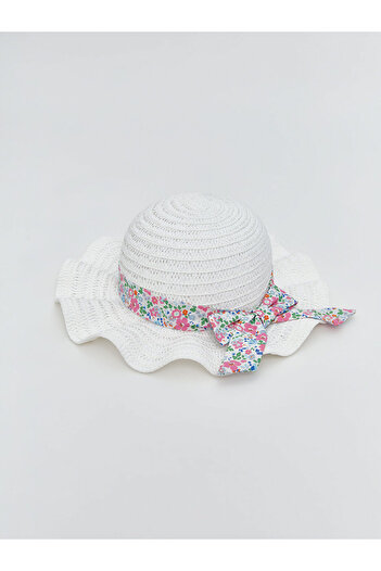 LC Waikiki Flower Patterned Girl's Straw Hat (S5)